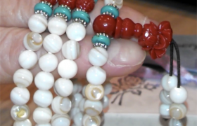 Bogo Arty Mother of Pearl Mala Beads Wrapped
