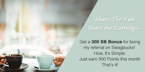 Get 300 bonus SB when you sign up for Swagbucks in August
