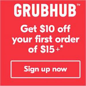 GRUBHUB - Save $10 off $15